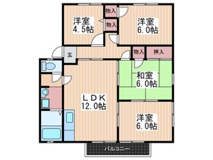 サンライフ戸坂Aの物件間取画像